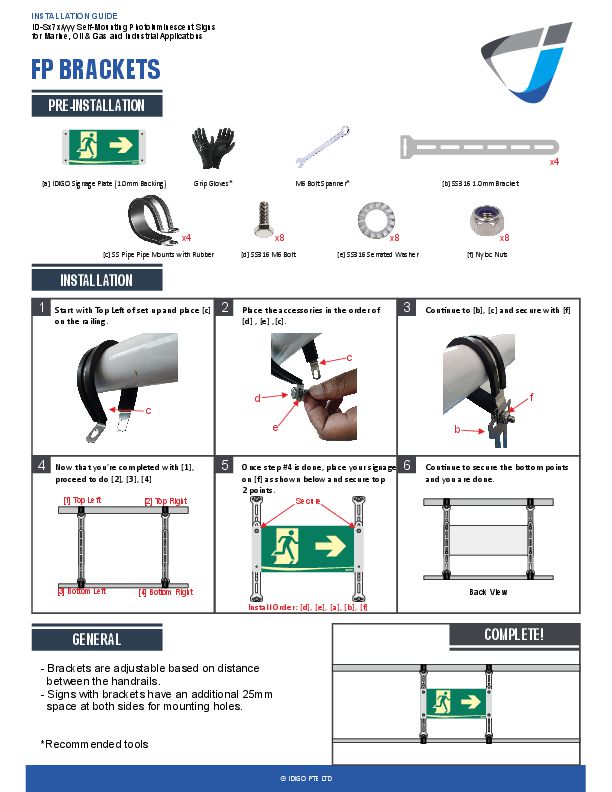 SS Installation Guides (FP Brackets), front page image